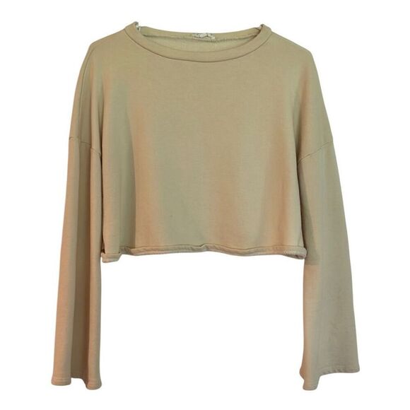 Peyton Valley crop ivory pullover sweatshirt m - Picture 1 of 9